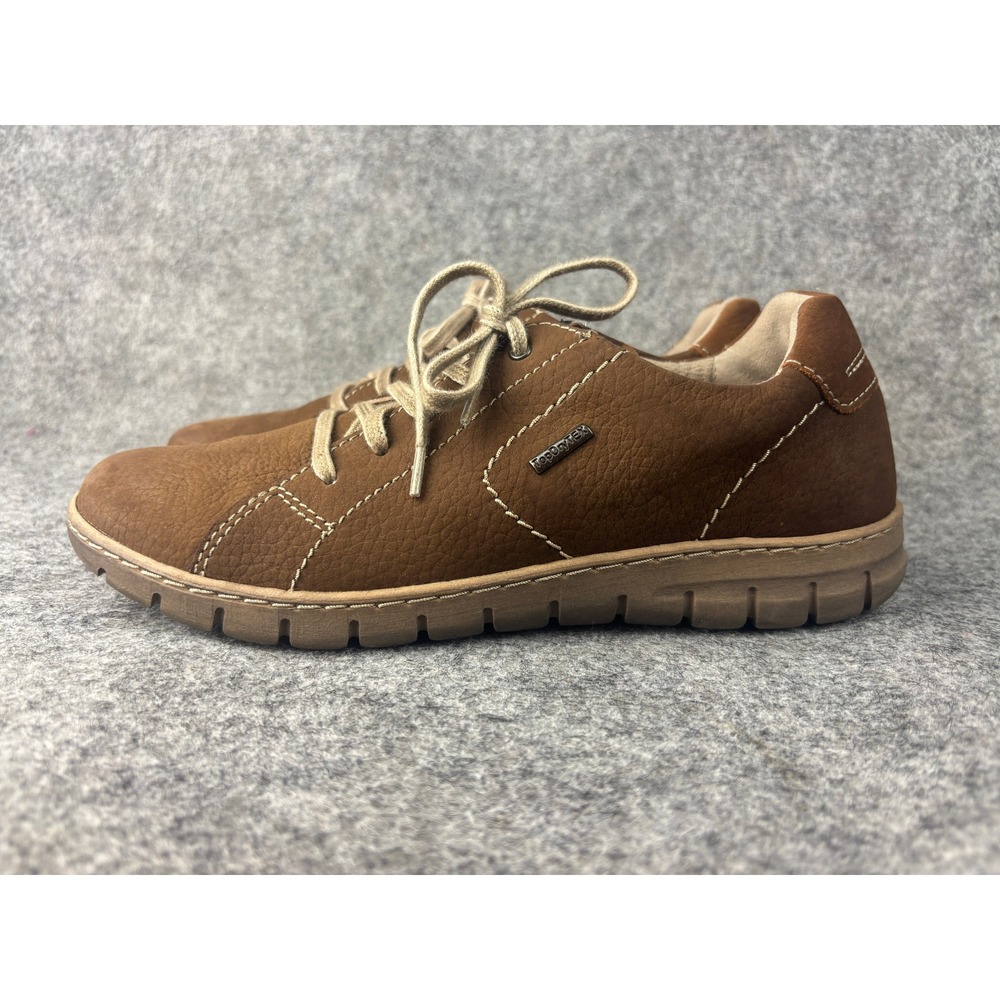 Josef Seibel Sneakers Womens 41 Brown Leather TopDryTex Lace Up Flats JSTE 93162